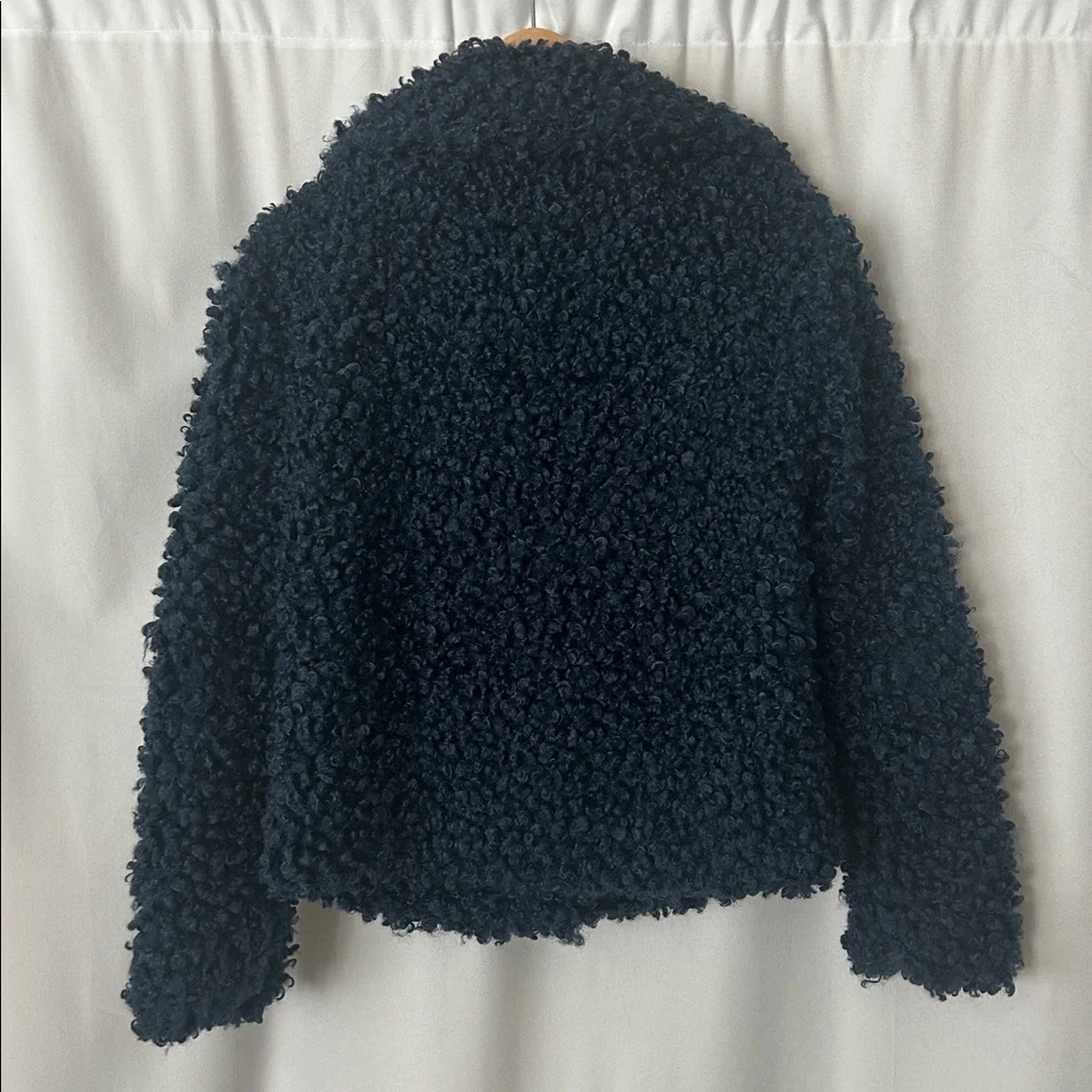 Gretchen Scott Wooly Navy Blue Sherpa Classic Pea Coat Jacket **Size S** 🌸🌸 - Picture 2 of 4